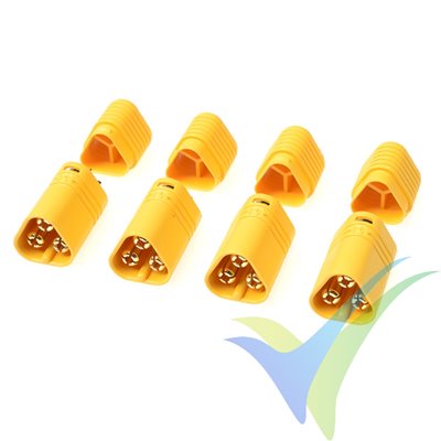Conector 3 polos MT60 G-Force, metalizado oro, macho, 4 uds