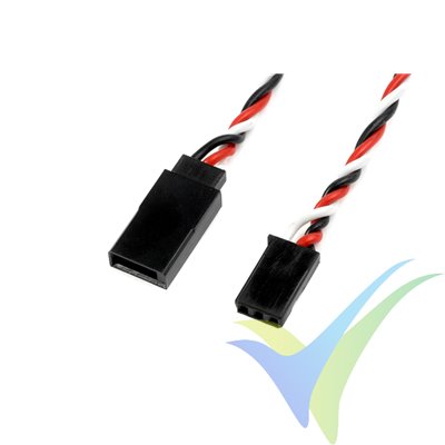 Prolongador trenzado silicona cable servo Futaba 10cm, 0.33mm2 (22AWG) 60 venillas, G-Force