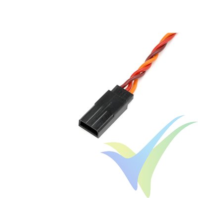 Repuesto cable servo trenzado 30cm JR/Hitec, 0.33mm2 (22AWG) / 60 venillas, conector hembra, G-Force