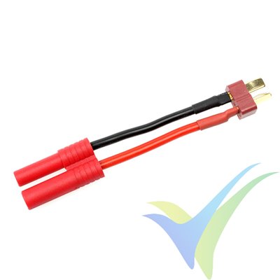 G-Force RC - Power Adapter Lead - Deans Plug <=> 4mm Gold Connector - 14AWG Silicone Wire - 1 pc