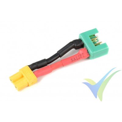 Adaptador de conector XT30 hembra a MPX macho, cable silicona 2.08mm2 (14AWG), G-Force