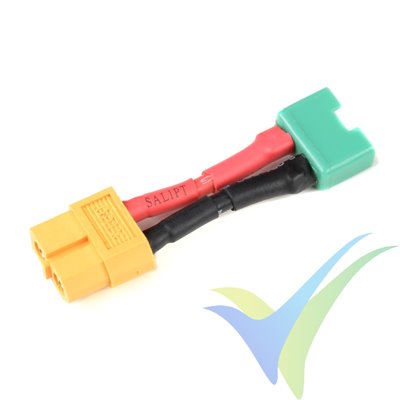 Adaptador de conector XT60 hembra a MPX macho, cable silicona 2.08mm2 (14AWG), G-Force