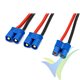 Adaptador de conector EC3 hembra a dos EC3 macho en serie, cable silicona 3.31mm2 (12AWG) 12cm, G-Force