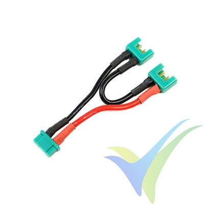 Adaptador de conector MPX hembra a dos MPX macho en serie, cable silicona 2.08mm2 (14AWG) 12cm, G-Force