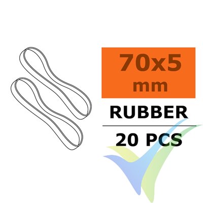 G-Force RC - Wing Rubber Bands - 70 X 5mm - 20 pcs