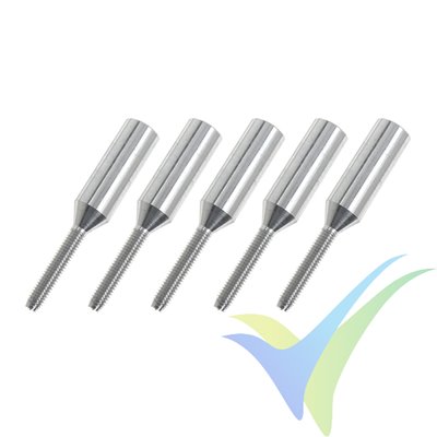 Adaptador kwik link rosca M2.5 G-Force para varilla carbono 5mm, 5 uds