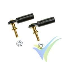 Rótula nylon mediana M2 G-Force, bola con torreta alta y rosca M2, 2 uds