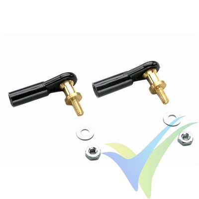 Rótula nylon grande M3 G-Force, bola con torreta alta y rosca M3, 2 uds