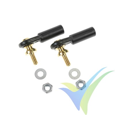 Rótula nylon grande M4 G-Force, bola con torreta y rosca M3, 2 uds