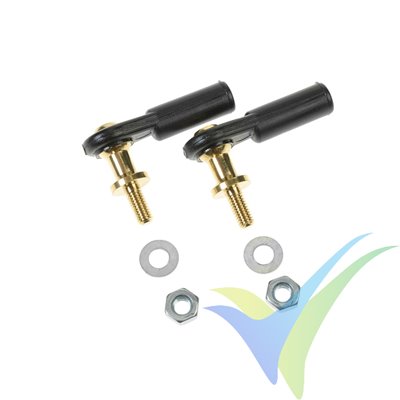 Rótula nylon grande M4 G-Force, bola con torreta alta y rosca M3, 2 uds