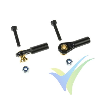 Rótula nylon grande M4 G-Force, bola con torreta y tornillo pasante M3, 2 uds