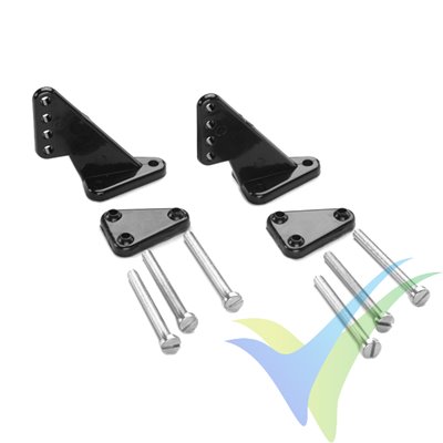 Escuadra de mando nylon 34mm (horn) G-Force, con perforaciones 2.5mm, 2 uds