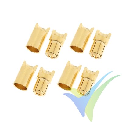 G-Force RC - Connector - 6.5mm - Gold Plated - Male + Female - 4 pairs