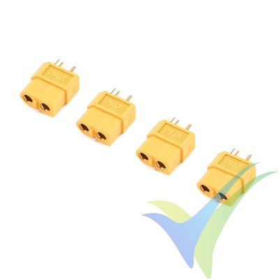 Conector XT60 G-Force, metalizado oro, 3.4g, hembra, 4 uds