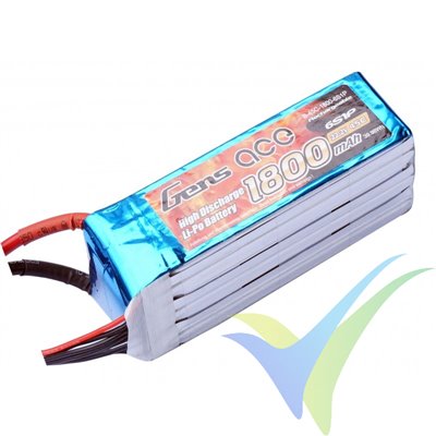 Batería LiPo Gens ace 1800mAh (39.96Wh) 6S1P 45C 321g EC3