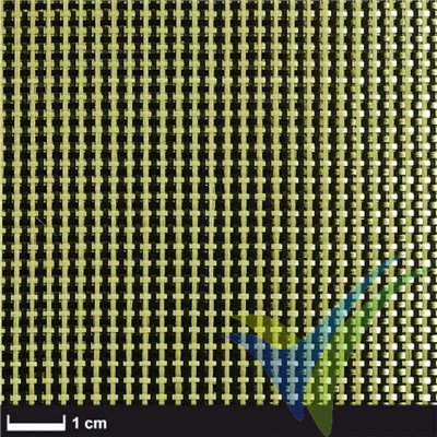 Tela fibra carbono/kevlar 68g/m2, tejido liso, rollo 100cm x 5m