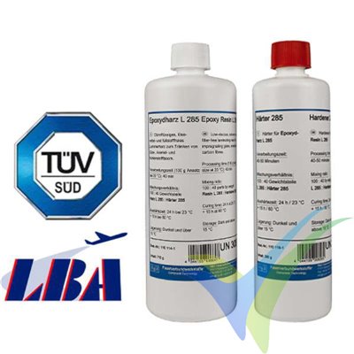 Epoxy Resin L 285 + Hardener 285 (Aero), kit 1Kg