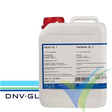 Endurecedor GL1 (30min) para resina epoxi L, botella 0.75Kg
