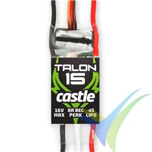 Castle - Talon 15 - High Performance Air-Heli Brushless Controller - Telemetry Capable - 2-6S - 15A - High Power Sbec
