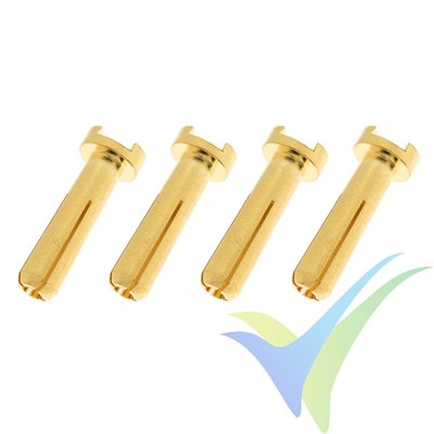 G-Force RC - Connector - 4.0mm - Gold Plated 90 Deg - Male - 4 pcs