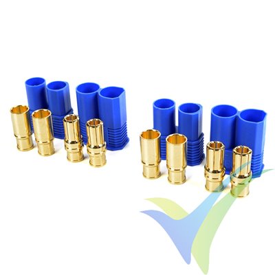 Conector EC8 G-Force, metalizado oro, macho y hembra, 2 pares