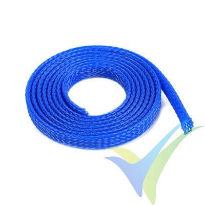 Manguito de malla azul para protección de cables, 6mm, 1m