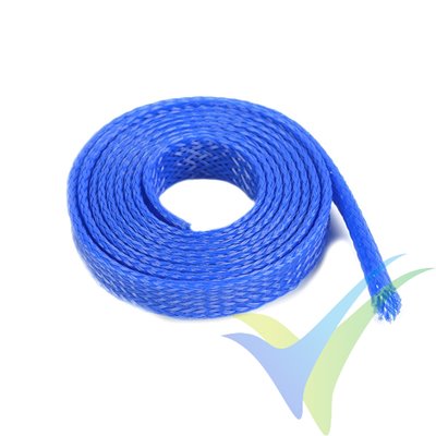 Manguito de malla azul para protección de cables, 8mm, 1m