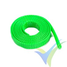 Manguito de malla verde neón para protección de cables, 8mm, 1m