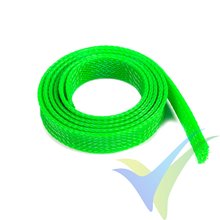 Manguito de malla verde neón para protección de cables, 14mm, 1m