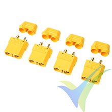 XT-90H w/ Cap Female G-Force Connector, Gold Plated, 4 pcs