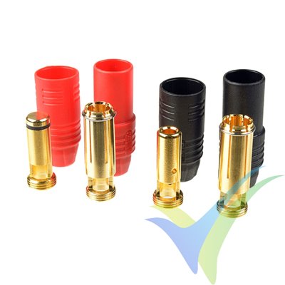 G-Force RC - Connector - AS-150 - Anti Spark - Gold Plated - Male + Female - Red + Black - 2 pairs