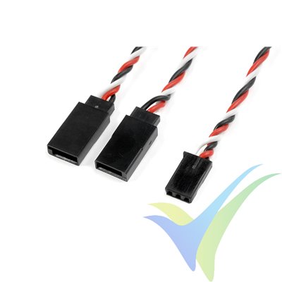 Cable Y 15cm trenzado para servo Futaba, 0.33mm2 (22AWG) 60 venillas, G-Force