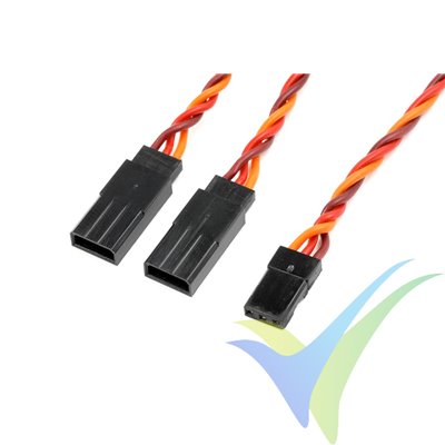 G-Force RC - Servo Y-Lead - Twisted - JR/Hitec - 22AWG / 60 Strands - 15cm - 1 pc