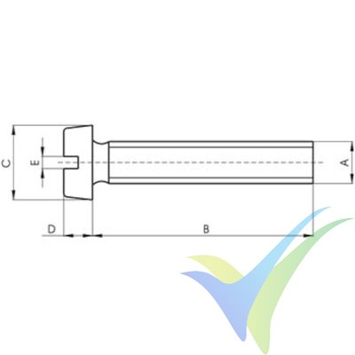 M4x16 screw, slotted socket head, stainless A2, DIN-84, 1 pc