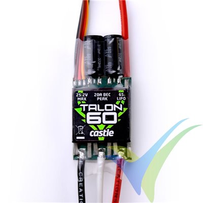 Variador brushless Castle Creations Talon 60, 2S-6S, 60A, BEC 8A, 57g