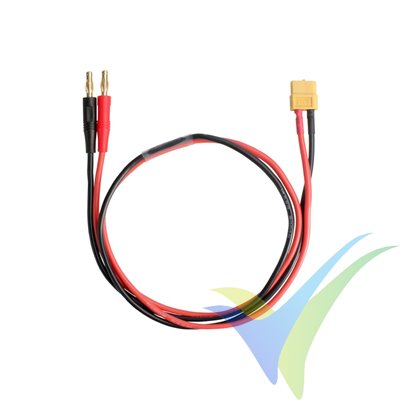 Power supply cable for charger, banana male 4mm to XT60 female