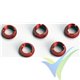 Graupner red tuning nut for TX switch, 3 long + 2 short