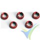 Tuerca tuning roja interruptor emisora, Graupner, 3 largas y 2 cortas