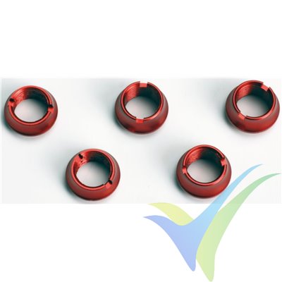 Graupner red tuning nut for TX switch, 3 long + 2 short