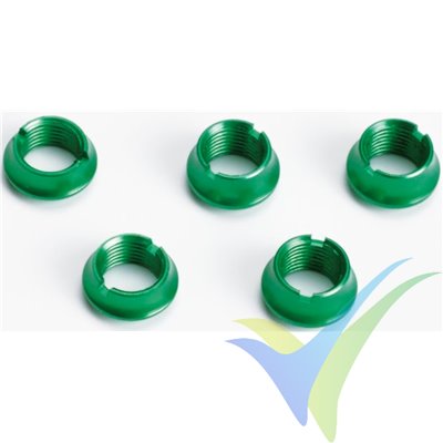 Graupner green tuning nut for TX switch, 3 long + 2 short
