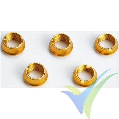 Tuerca tuning dorada interruptor emisora, Graupner, 3 largas y 2 cortas