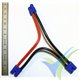 Adaptador de conector EC3 hembra a dos EC3 macho en serie, cable silicona 3.31mm2 (12AWG) 12cm, G-Force