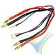 Charging cable, gold connector, Ø4,0mm, 2,5mm², for hardcase 2S LiPo, XH