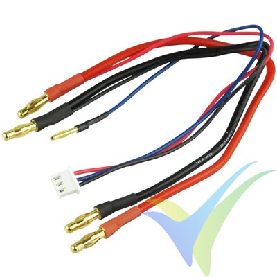 Charging cable, gold connector, Ø4,0mm, 2,5mm², for hardcase 2S LiPo, XH