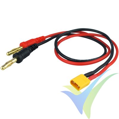 Charging cable, gold connector, XT30, 1mm², 30cm