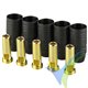Gold connector, AS150, Ø7.0mm, 5 plugs, black housing