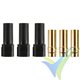 Gold connector, XT150, 3 sockets, black housing