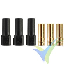 Gold connector, XT150, 3 sockets, black housing