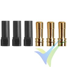 Gold connector, XT150, 3 plugs, black housing