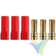Gold connector, XT150, 3 plugs, red housing